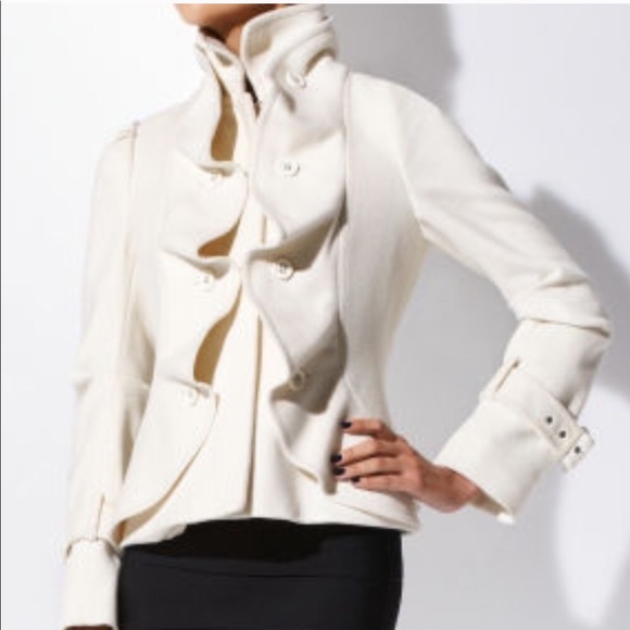 BCBGMaxAzria Jackets & Blazers - BCBGMaxazria Wool Ruffle Coat